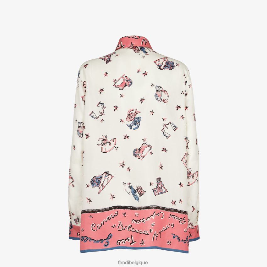vêtements Fendi chemise en soie multicolore femmes 8X8J2J1037 Fendi Belgique