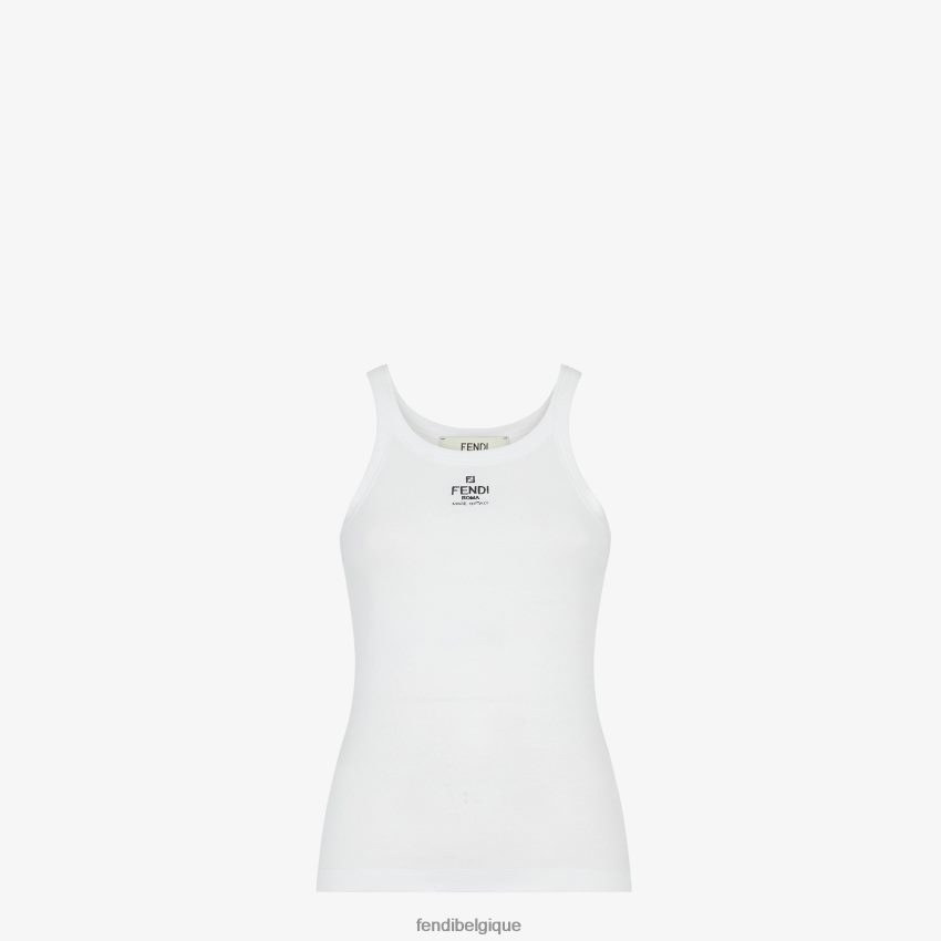 vêtements Fendi haut en coton blanc femmes 8X8J2J928 Fendi Sac