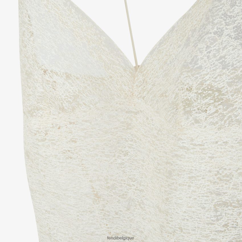vêtements Fendi haut en dentelle blanc femmes 8X8J2J941 Fendi Belgique