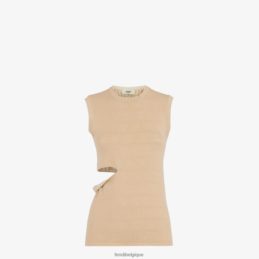 vêtements Fendi haut en laine beige femmes 8X8J2J1080 Fendi Lunette De Soleil