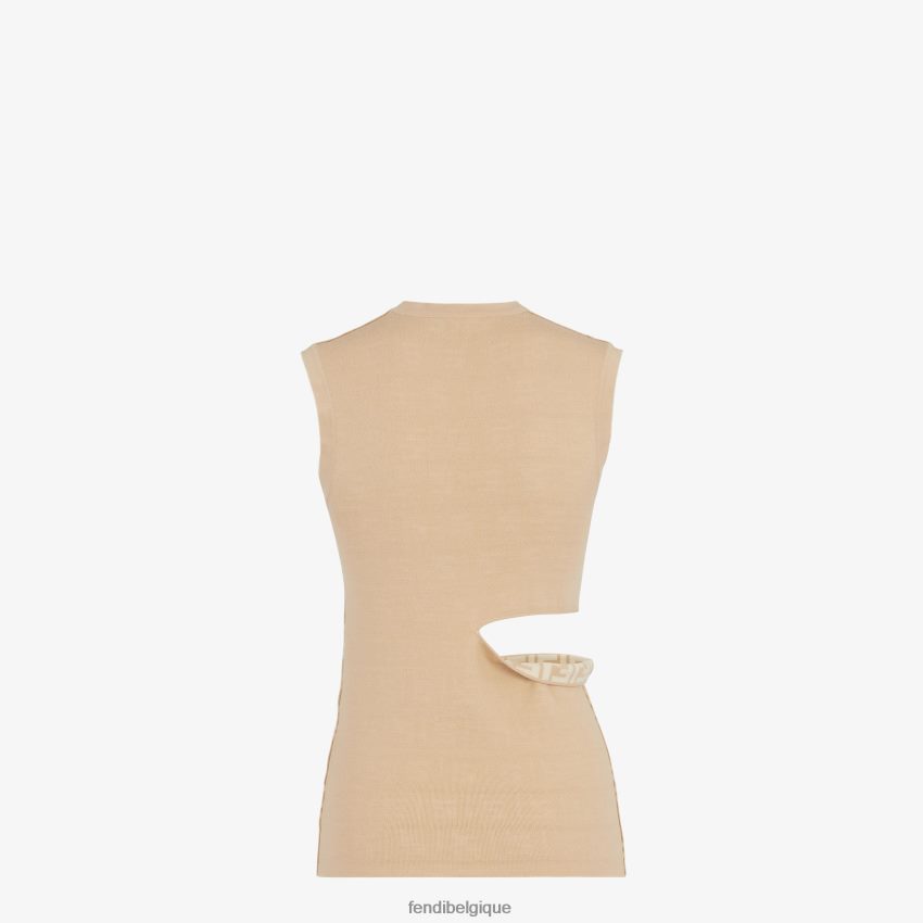 vêtements Fendi haut en laine beige femmes 8X8J2J1080 Fendi Lunette De Soleil