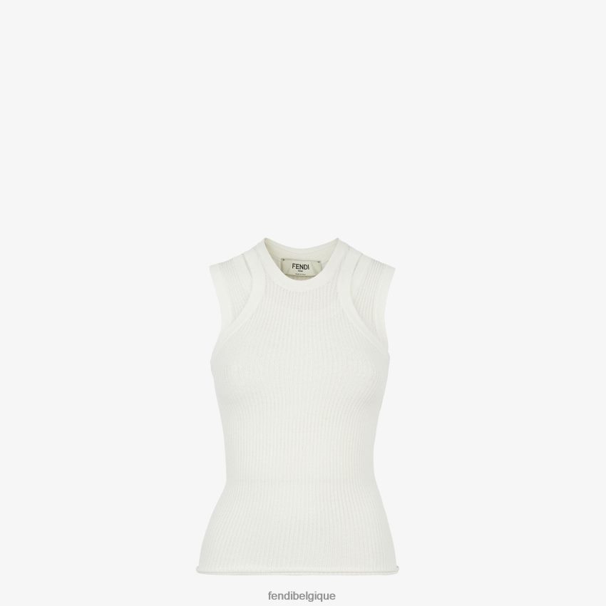 vêtements Fendi haut en viscose blanc femmes 8X8J2J1146 Fendi Lunette De Soleil