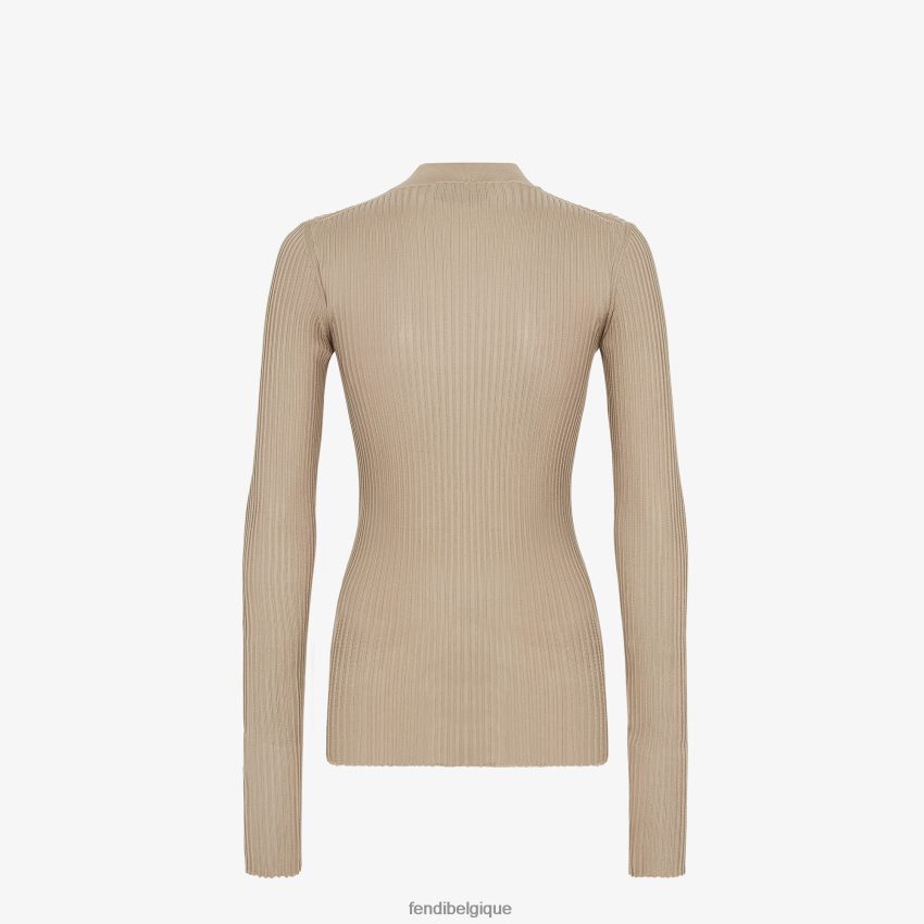 vêtements Fendi haut en viscose et soie beige femmes 8X8J2J954 Fendi Lunette De Soleil