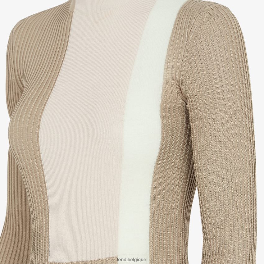 vêtements Fendi haut en viscose et soie beige femmes 8X8J2J954 Fendi Lunette De Soleil