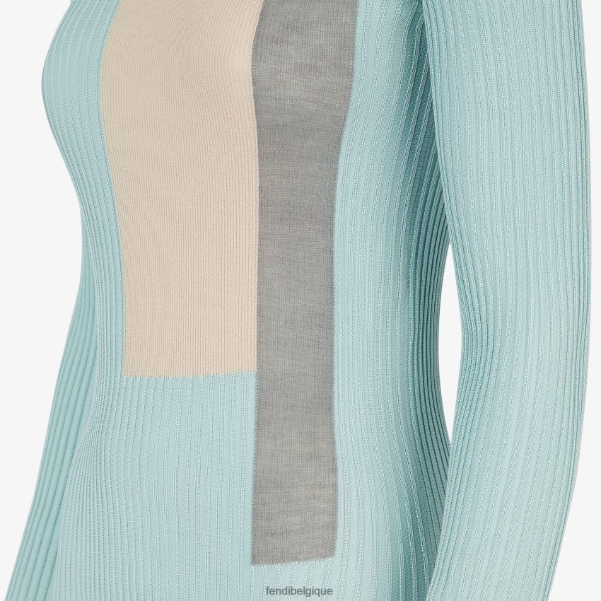 vêtements Fendi haut en viscose et soie bleu clair femmes 8X8J2J964 Fendi Sac
