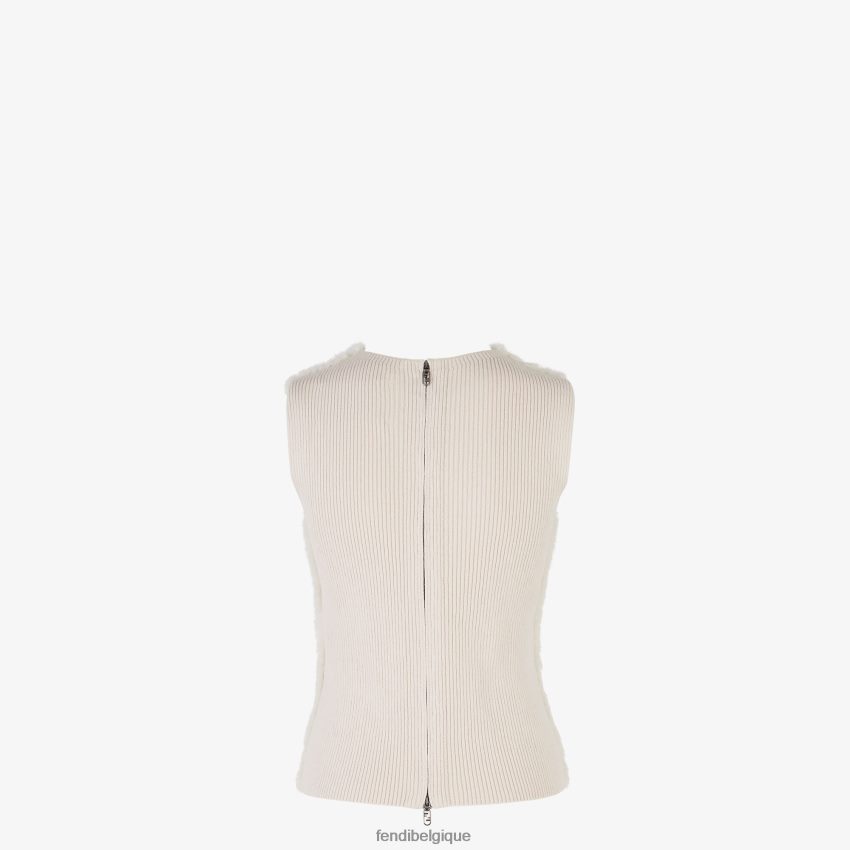 vêtements Fendi haut en vison blanc femmes 8X8J2J1164 Fendi Lunette De Soleil