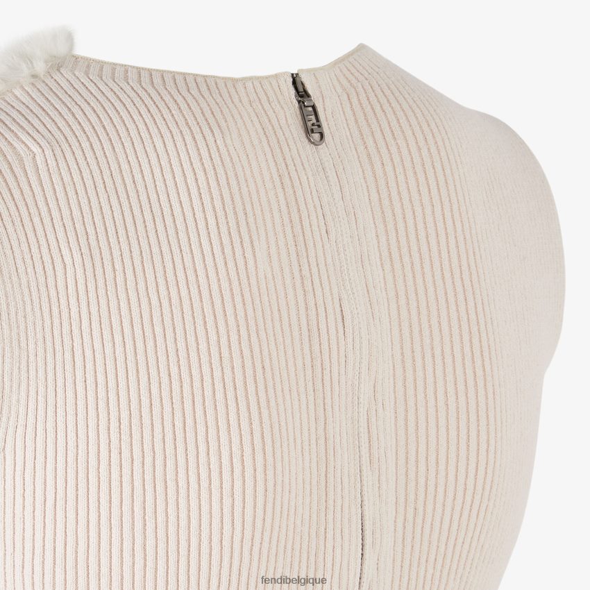 vêtements Fendi haut en vison blanc femmes 8X8J2J1164 Fendi Lunette De Soleil