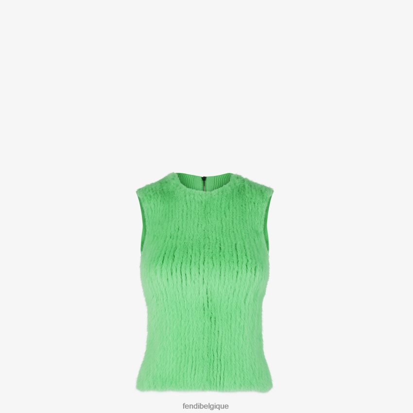 vêtements Fendi haut en vison vert femmes 8X8J2J1109 Fendi Belgique