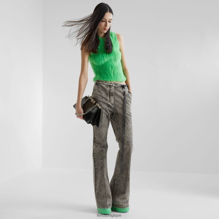 vêtements Fendi haut en vison vert femmes 8X8J2J1109 Fendi Belgique