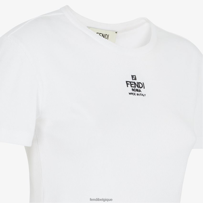 vêtements Fendi pull en coton blanc femmes 8X8J2J936 Fendi Lunette De Soleil