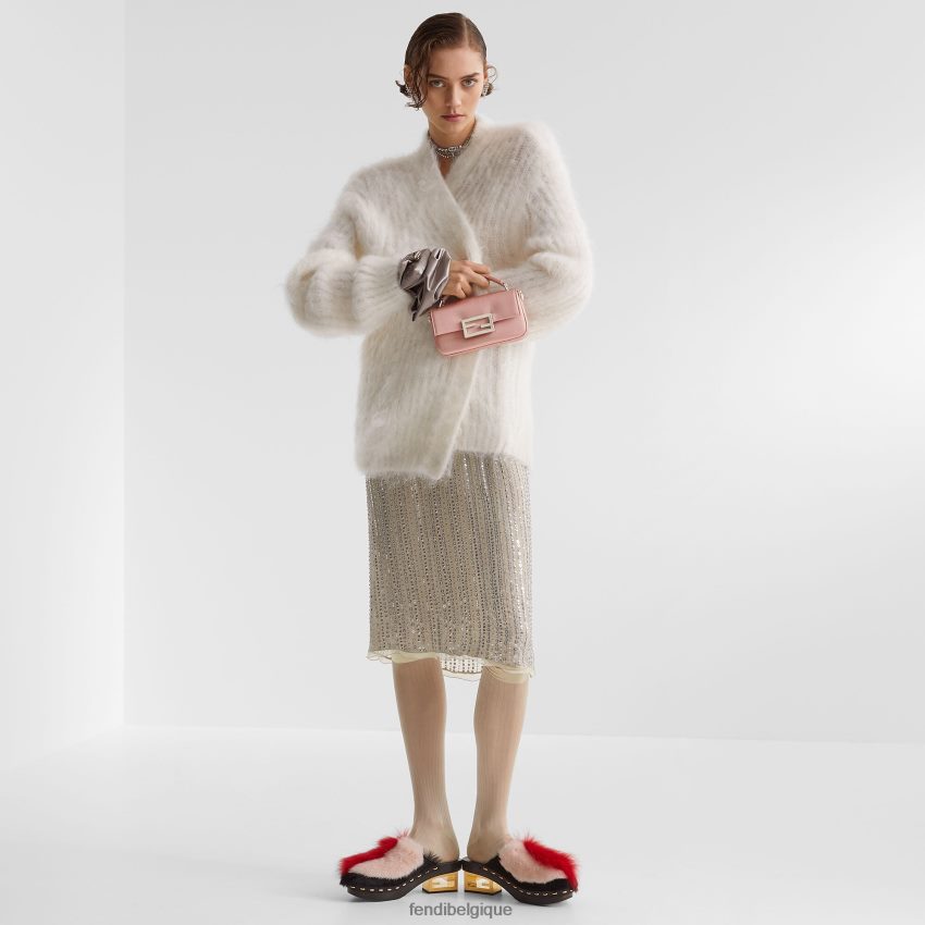 vêtements Fendi jupe avec broderie de sequins argent femmes 8X8J2J1254 Fendi Lunette De Soleil