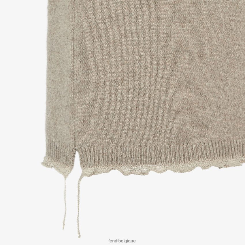 vêtements Fendi jupe en cachemire beige femmes 8X8J2J959 Fendi Belgique