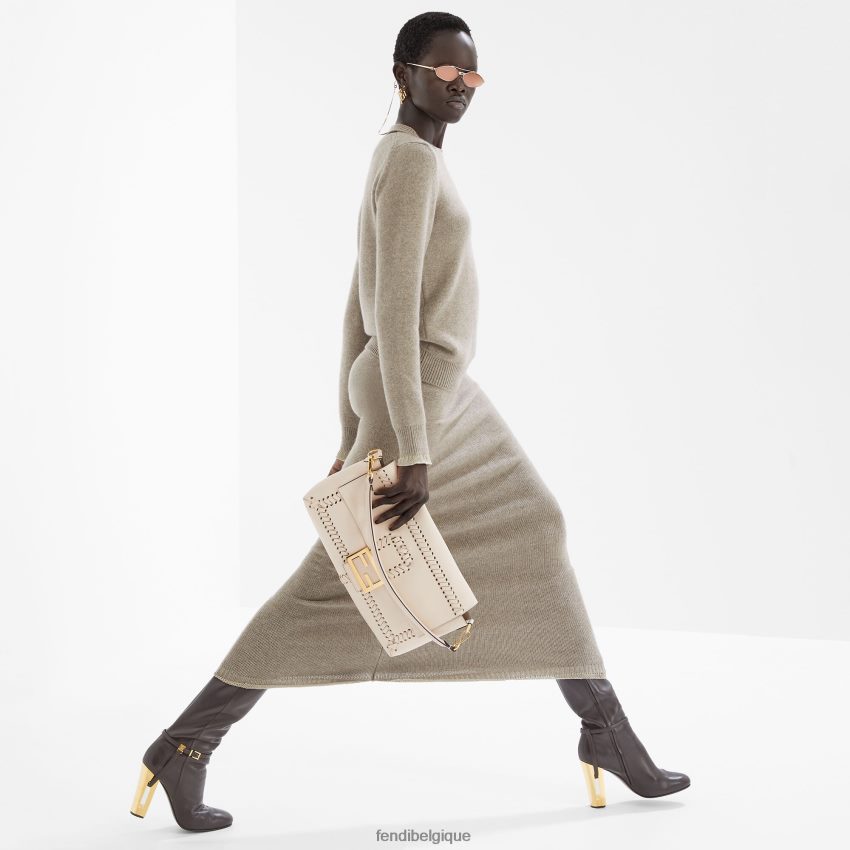 vêtements Fendi jupe en cachemire beige femmes 8X8J2J959 Fendi Belgique