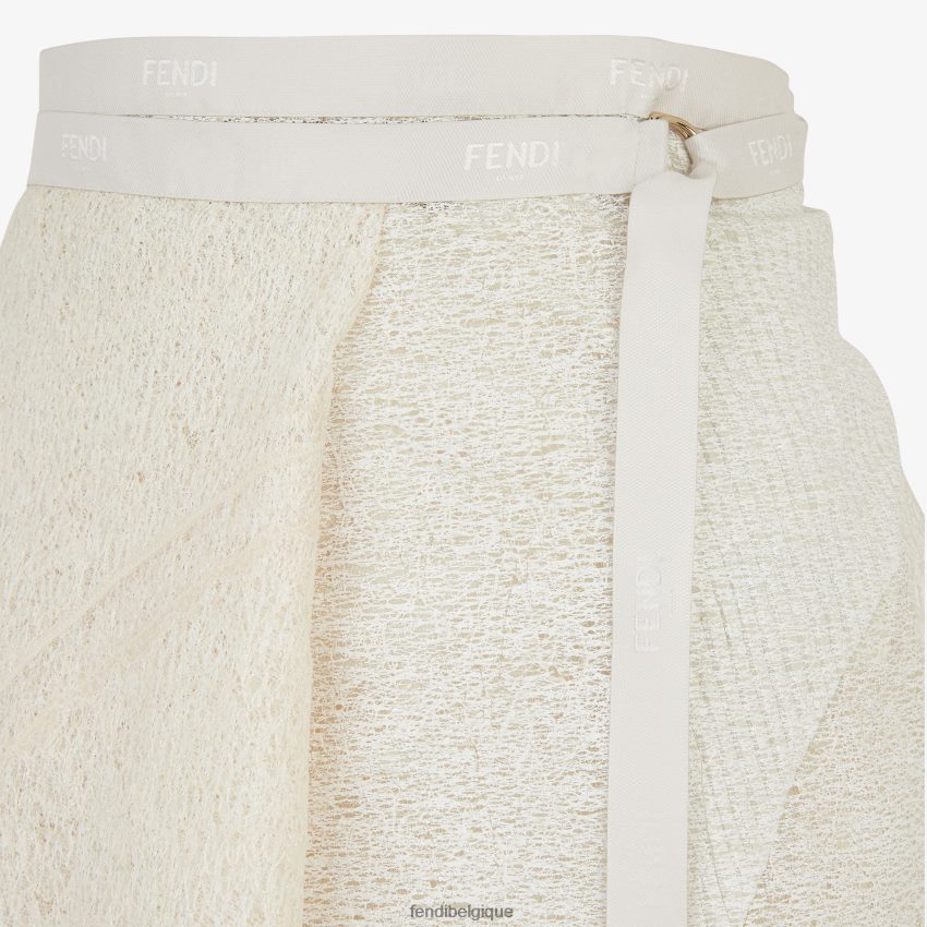 vêtements Fendi jupe en dentelle blanc femmes 8X8J2J942 Fendi Lunette De Soleil