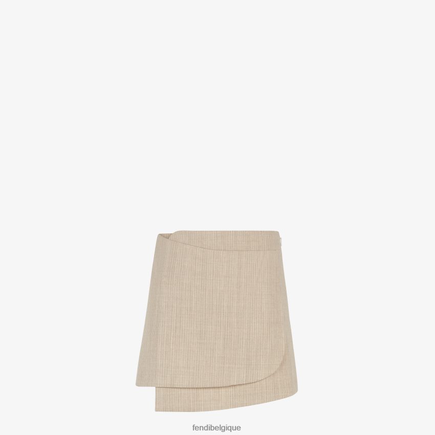 vêtements Fendi jupe en flanelle beige femmes 8X8J2J951 Fendi Lunette De Soleil
