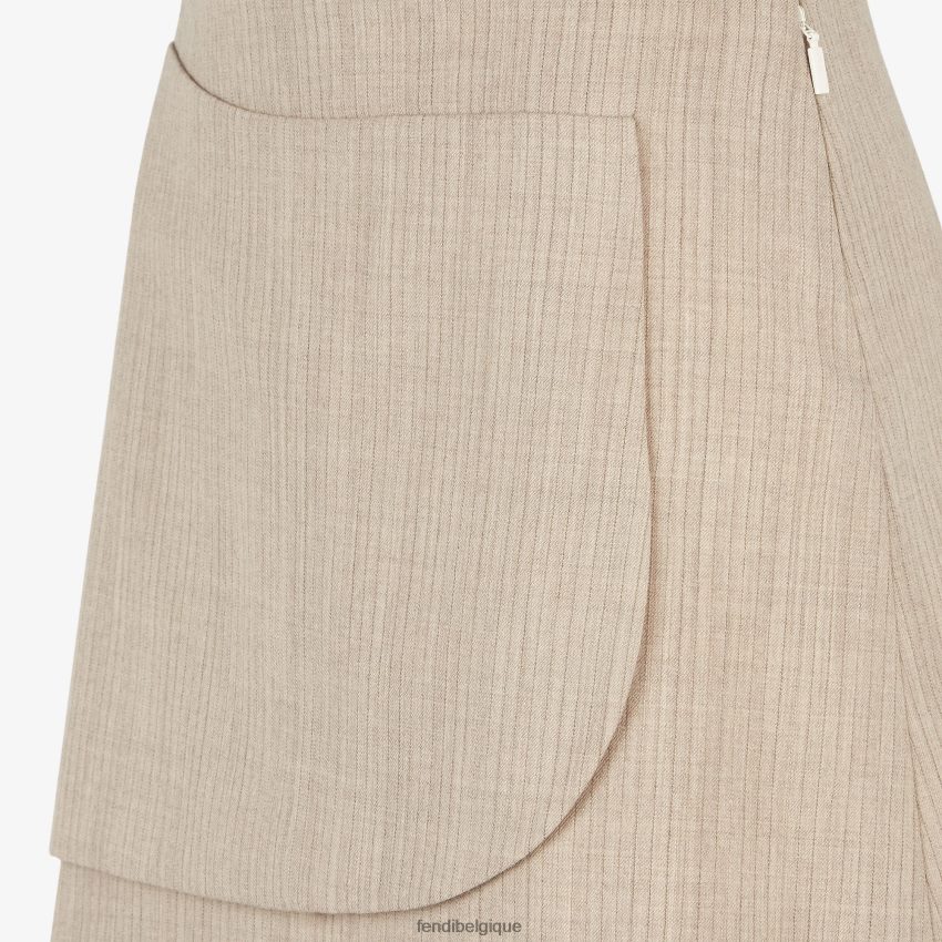 vêtements Fendi jupe en flanelle beige femmes 8X8J2J951 Fendi Lunette De Soleil