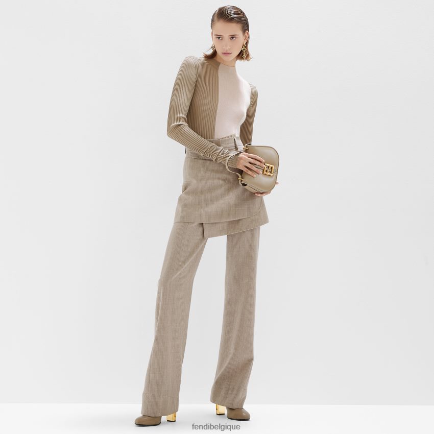 vêtements Fendi jupe en flanelle beige femmes 8X8J2J951 Fendi Lunette De Soleil