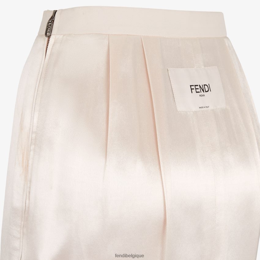 vêtements Fendi jupe en gabardine de satin et de laine beige femmes 8X8J2J1123 Fendi Sac