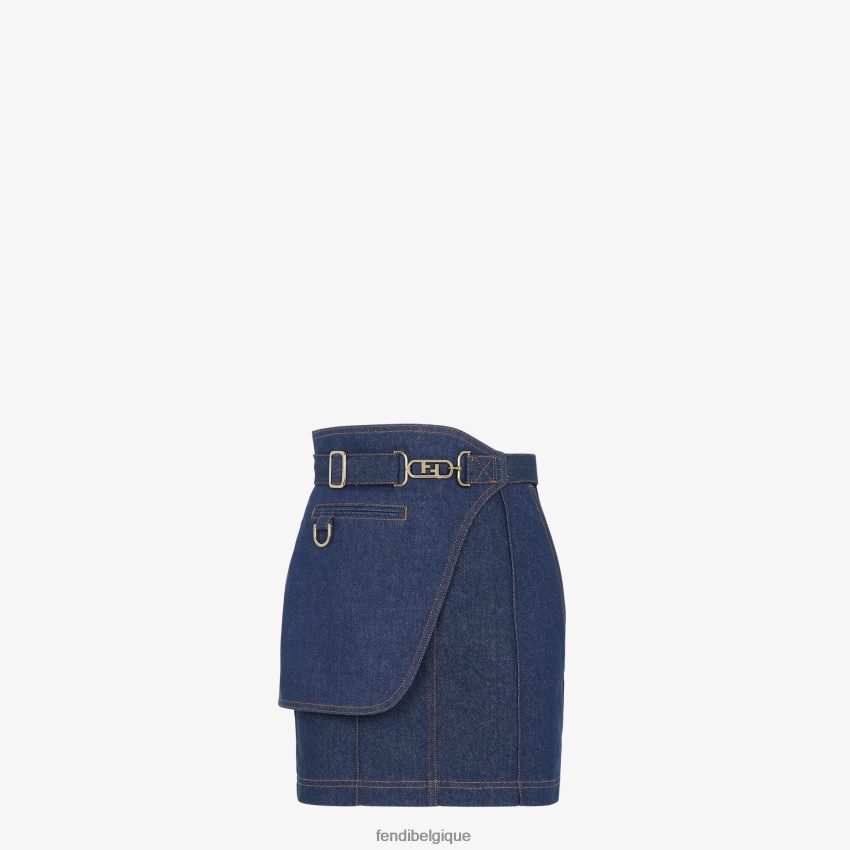 vêtements Fendi jupe en jean bleu femmes 8X8J2J1198 Fendi Sac