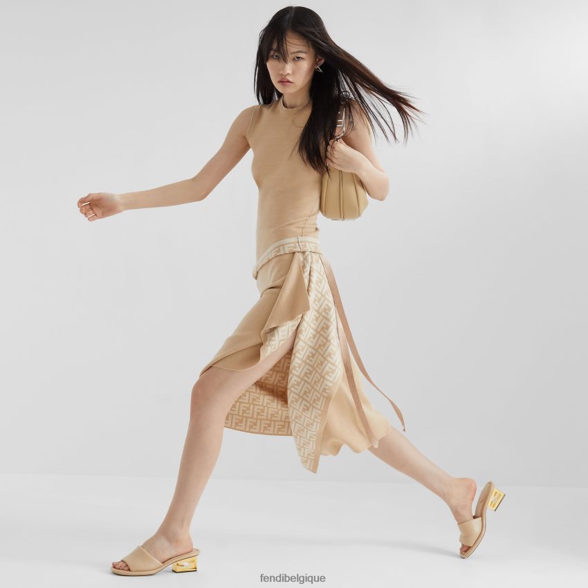 vêtements Fendi jupe en laine beige femmes 8X8J2J1081 Fendi Sac