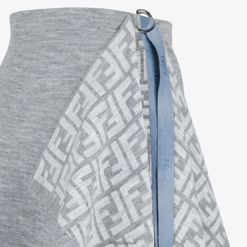 vêtements Fendi jupe en laine gris femmes 8X8J2J1101 Fendi Lunette De Soleil
