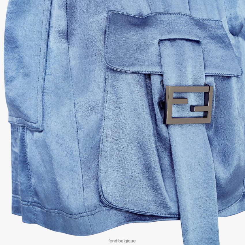 vêtements Fendi jupe en satin bleu femmes 8X8J2J1034 Fendi Belgique