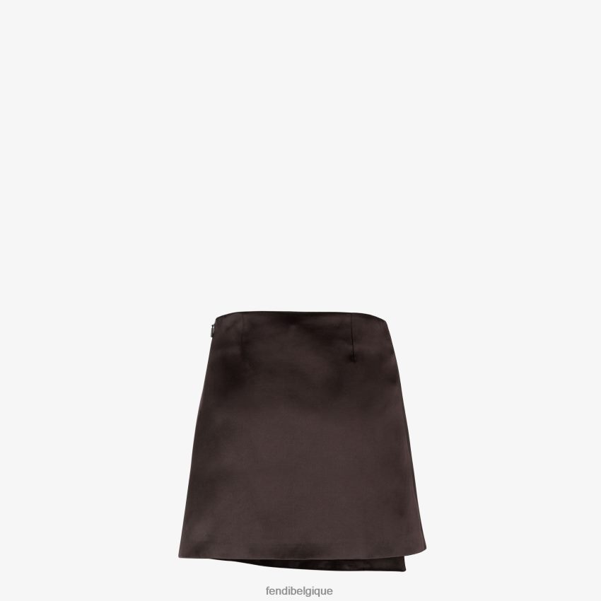 vêtements Fendi jupe en satin duchesse brun femmes 8X8J2J935 Fendi Belgique
