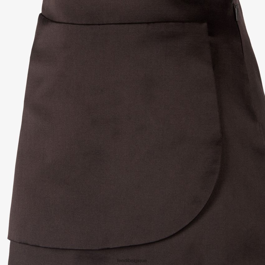 vêtements Fendi jupe en satin duchesse brun femmes 8X8J2J935 Fendi Belgique