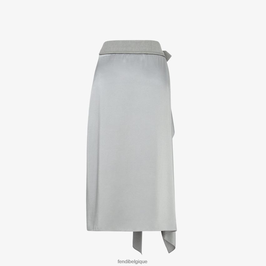 vêtements Fendi jupe en satin gris femmes 8X8J2J1143 Fendi Lunette De Soleil
