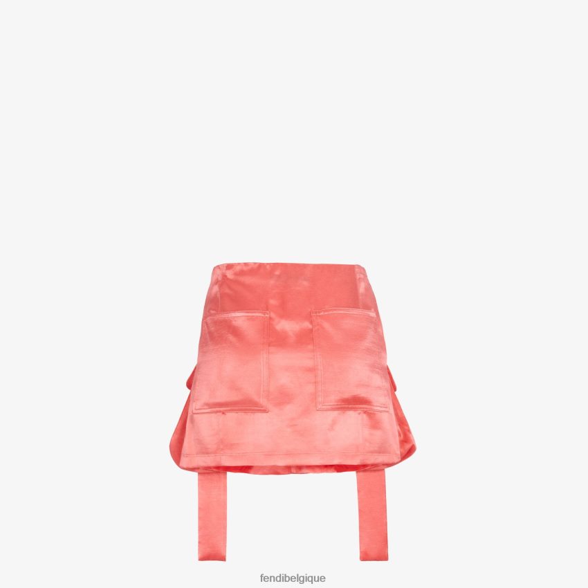 vêtements Fendi jupe en satin rose femmes 8X8J2J1026 Fendi Lunette De Soleil