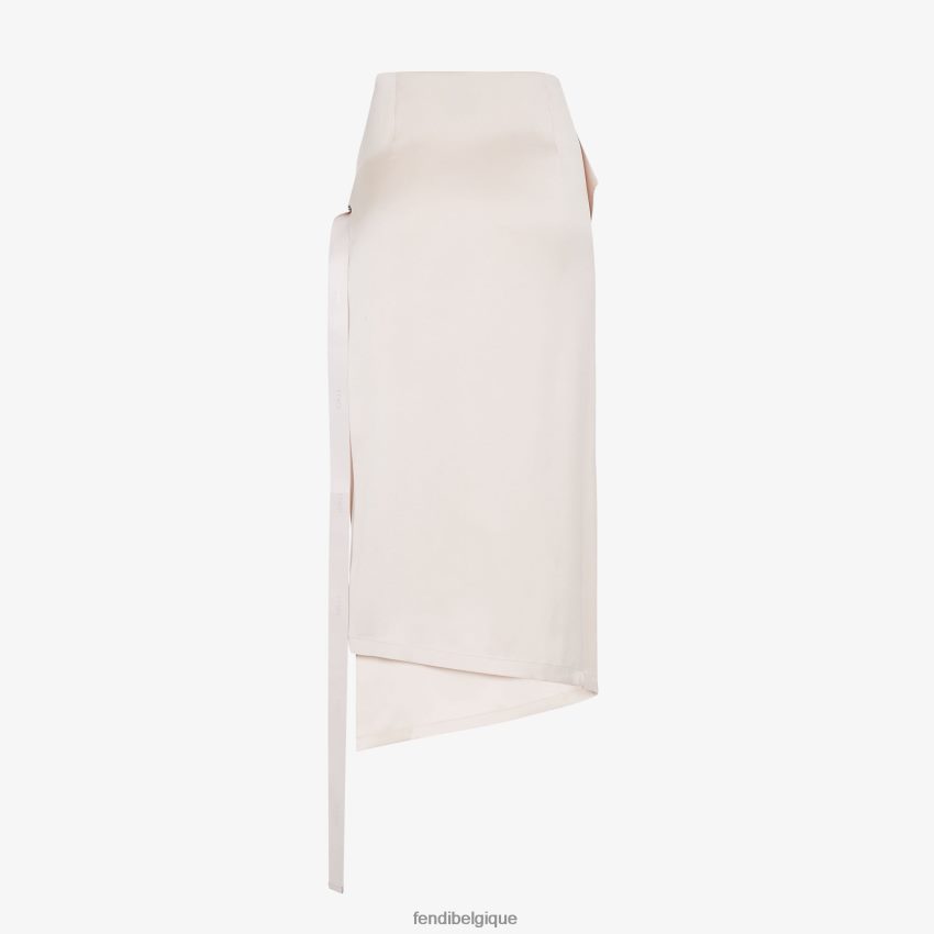 vêtements Fendi jupe en soie beige femmes 8X8J2J1089 Fendi Lunette De Soleil