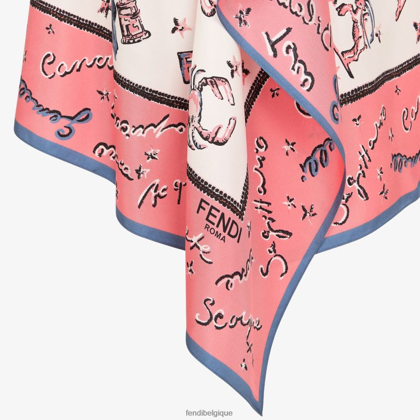 vêtements Fendi jupe en soie rose femmes 8X8J2J1031 Fendi Belgique