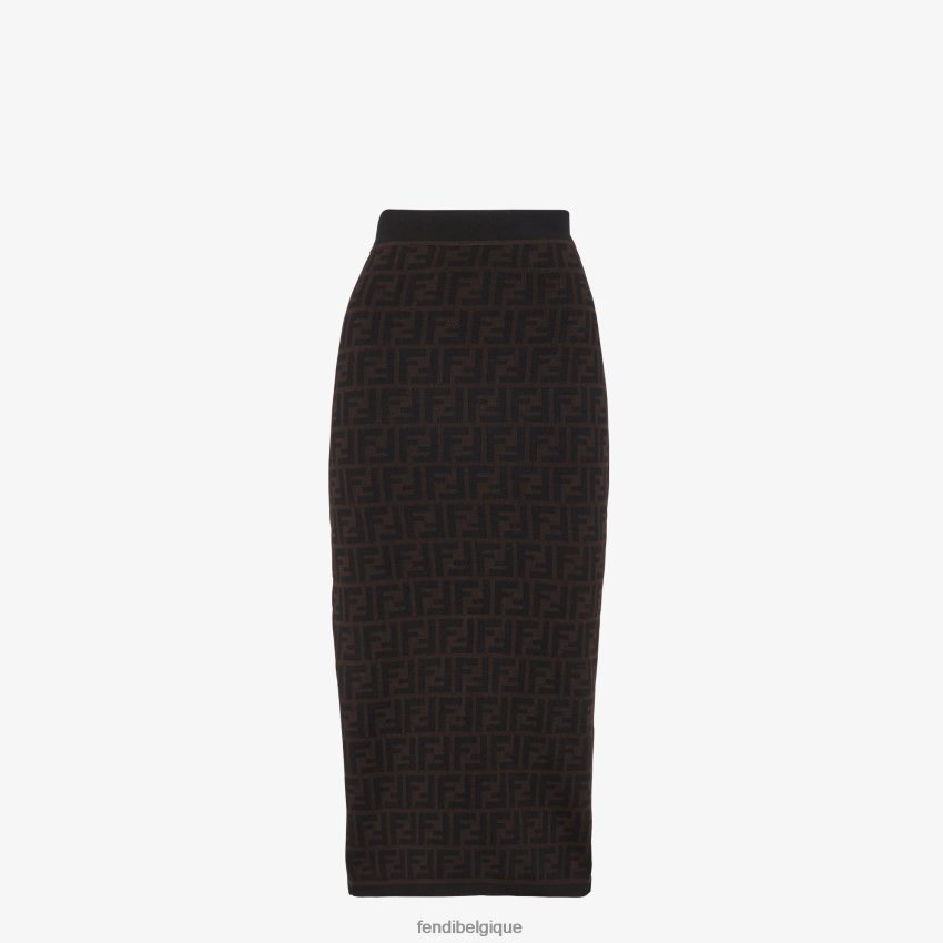 vêtements Fendi jupe en tricot brun femmes 8X8J2J1156 Fendi Sac