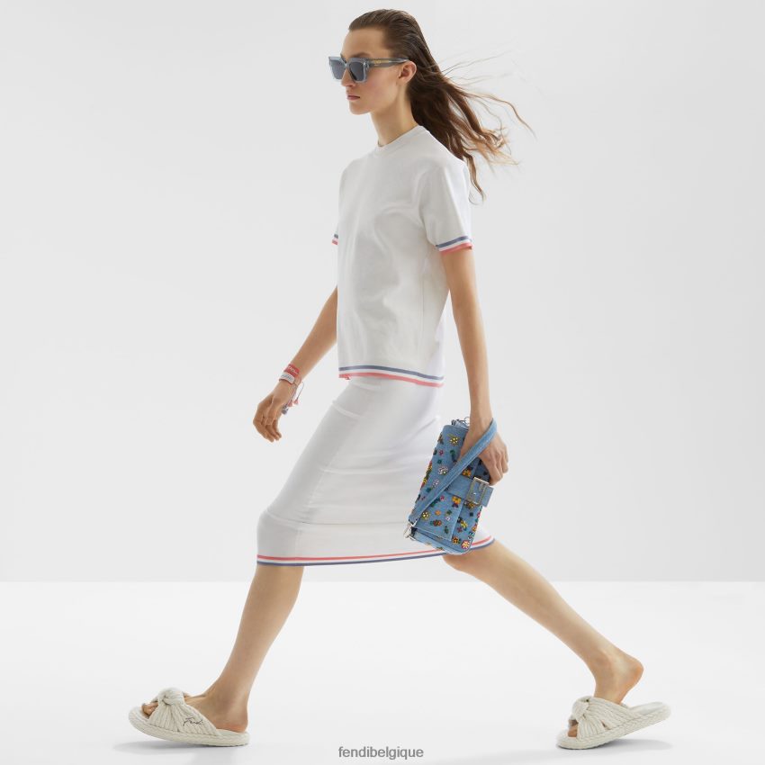 vêtements Fendi jupe en viscose blanc femmes 8X8J2J1033 Fendi Sac
