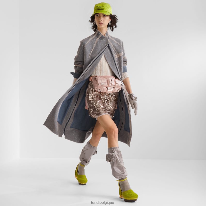 vêtements Fendi mini-jupe avec broderie de sequins lilas violet femmes 8X8J2J1193 Fendi Belgique