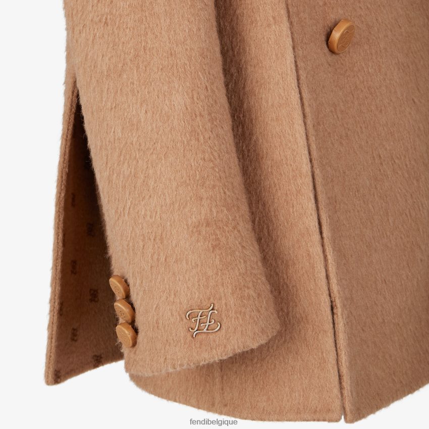 vêtements Fendi caban en poil de chameau brun femmes 8X8J2J1244 Fendi Belgique