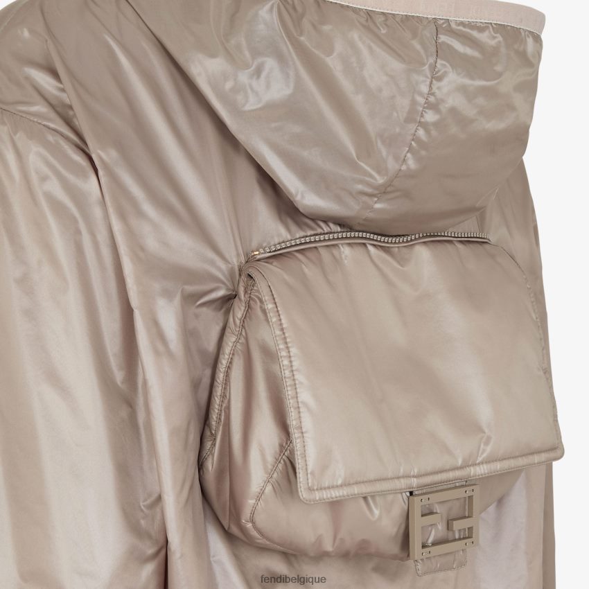 vêtements Fendi coupe-vent en nylon colombe beige femmes 8X8J2J1201 Fendi Sac