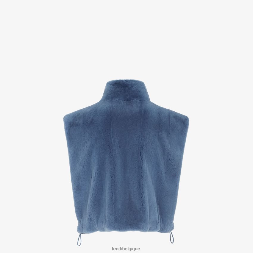 vêtements Fendi gilet de vison bleu femmes 8X8J2J1253 Fendi Belgique