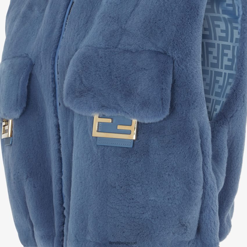 vêtements Fendi gilet de vison bleu femmes 8X8J2J1253 Fendi Belgique