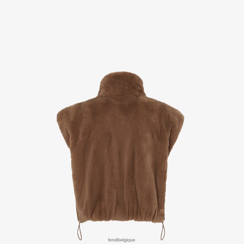 vêtements Fendi gilet de vison brun femmes 8X8J2J1136 Fendi Belgique