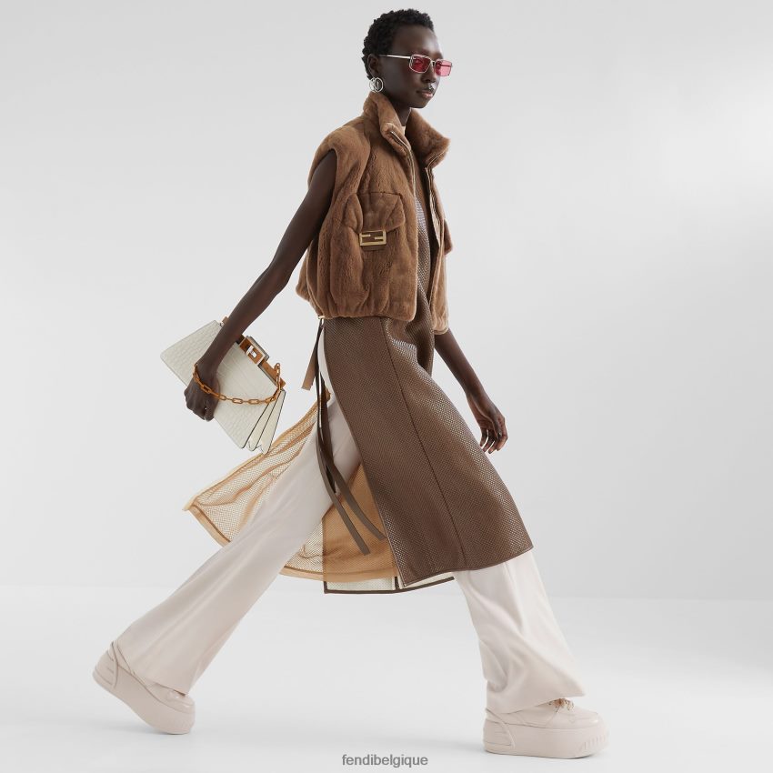 vêtements Fendi gilet de vison brun femmes 8X8J2J1136 Fendi Belgique