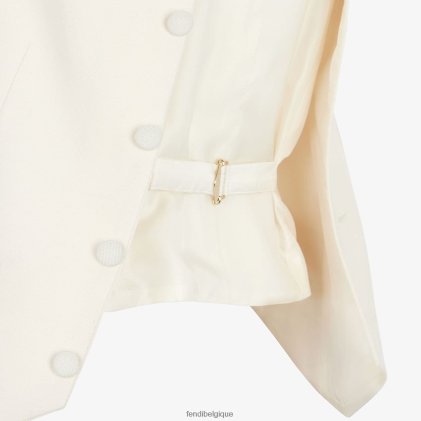 vêtements Fendi gilet en laine blanc femmes 8X8J2J946 Fendi Sac