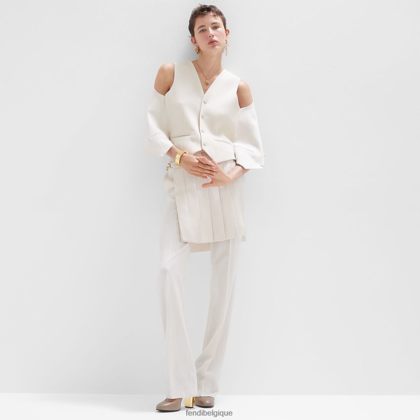 vêtements Fendi gilet en laine blanc femmes 8X8J2J946 Fendi Sac