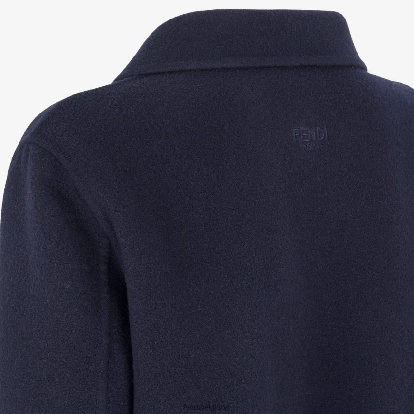 vêtements Fendi manteau en cachemire bleu femmes 8X8J2J1207 Fendi Sac