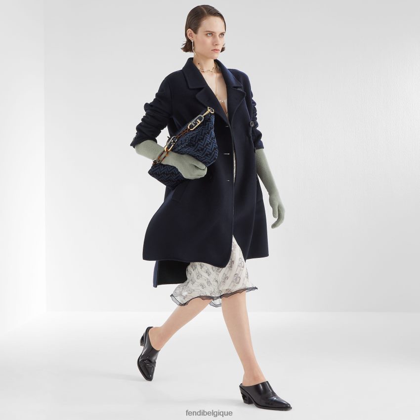 vêtements Fendi manteau en cachemire bleu femmes 8X8J2J1207 Fendi Sac