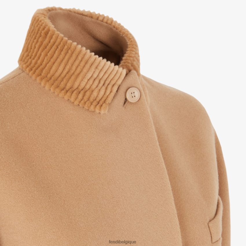 vêtements Fendi manteau en cachemire camel mode femmes 8X8J2J1206 Fendi Lunette De Soleil