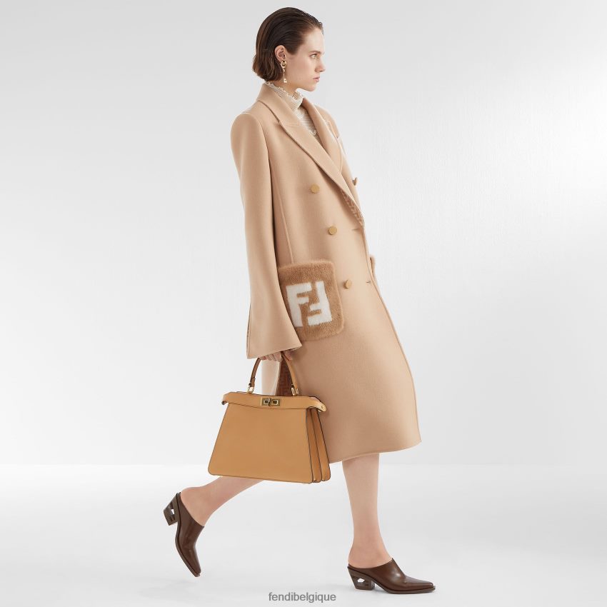 vêtements Fendi manteau en laine beige femmes 8X8J2J1226 Fendi Belgique