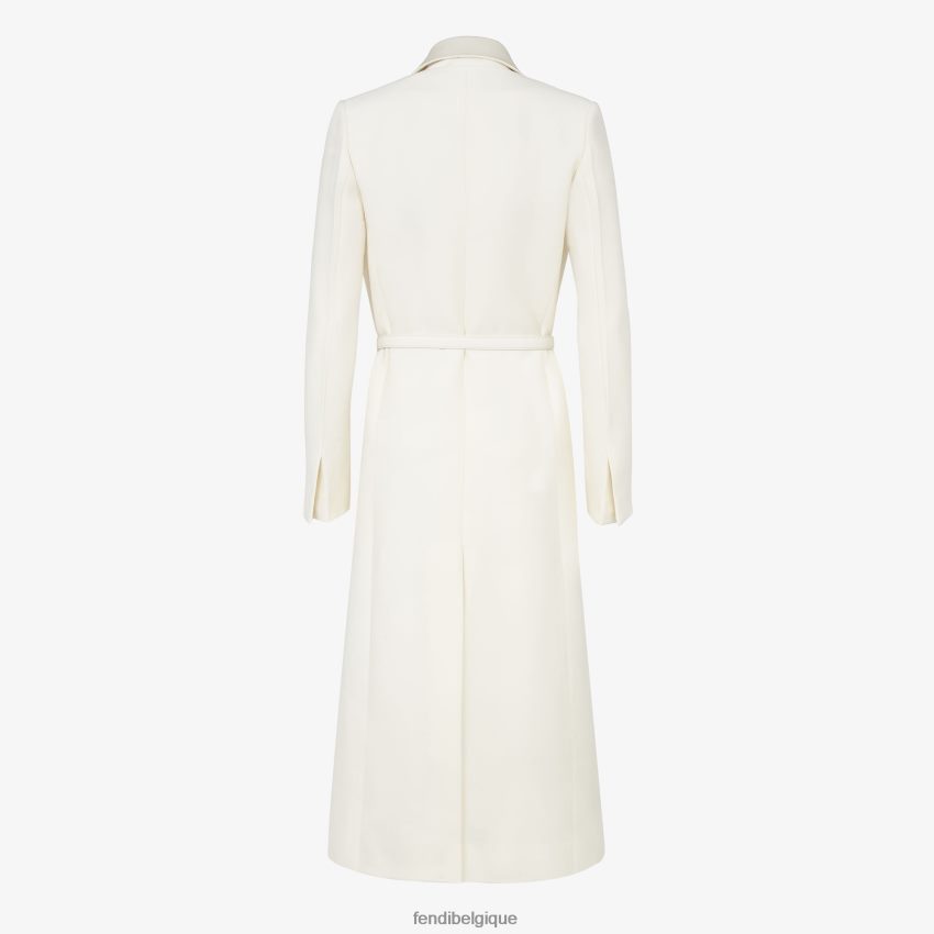 vêtements Fendi manteau en laine et soie blanc femmes 8X8J2J1258 Fendi Sac