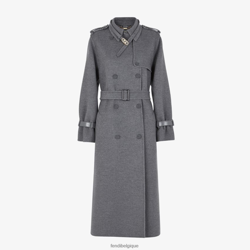 vêtements Fendi manteau en laine gris femmes 8X8J2J1213 Fendi Sac