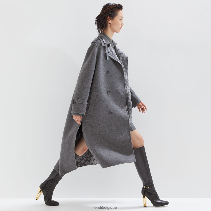 vêtements Fendi manteau en laine gris femmes 8X8J2J1213 Fendi Sac